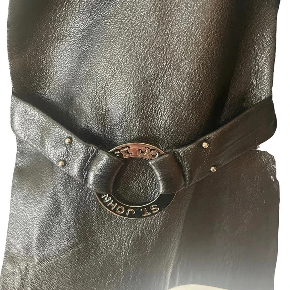 ST JOHN COLLECTION BY MARIE GRAY Tweed Jacket with leather collar and detail - Picture 4 of 10